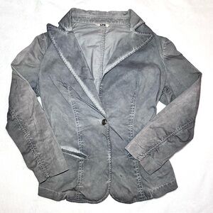 Vintage LTD Women’s Gray Washed Single-Button Blazer Jacket - Size L